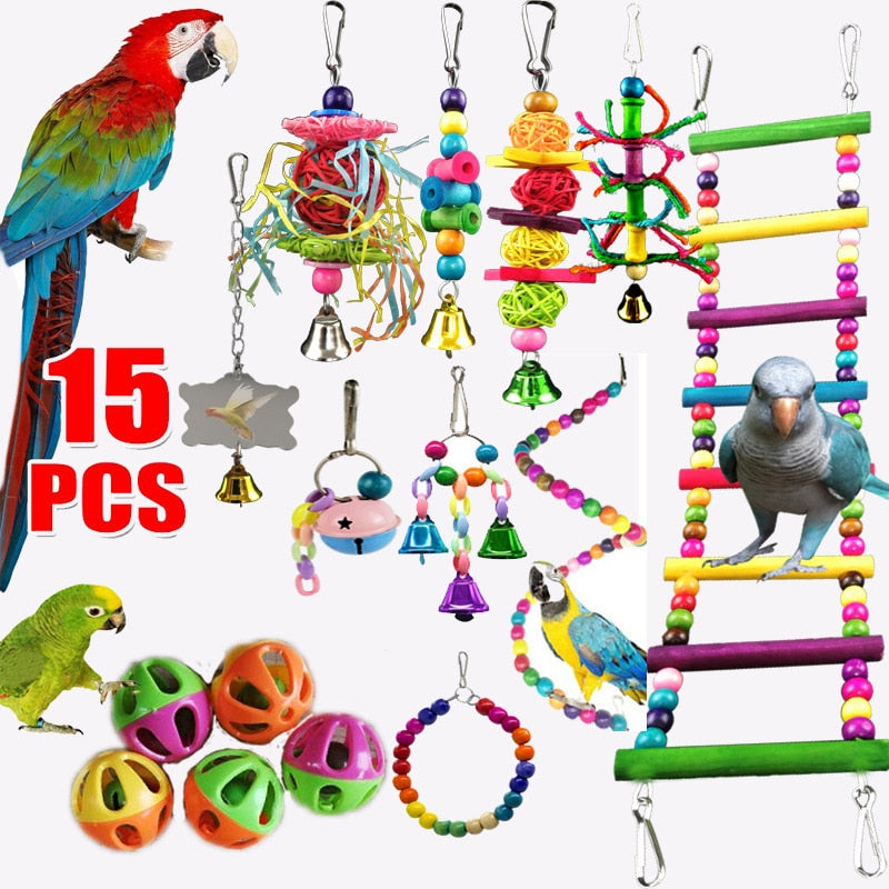 Bird Toys Set Swing