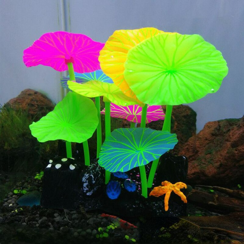 Aquarium Mushroom & Lotus Decor