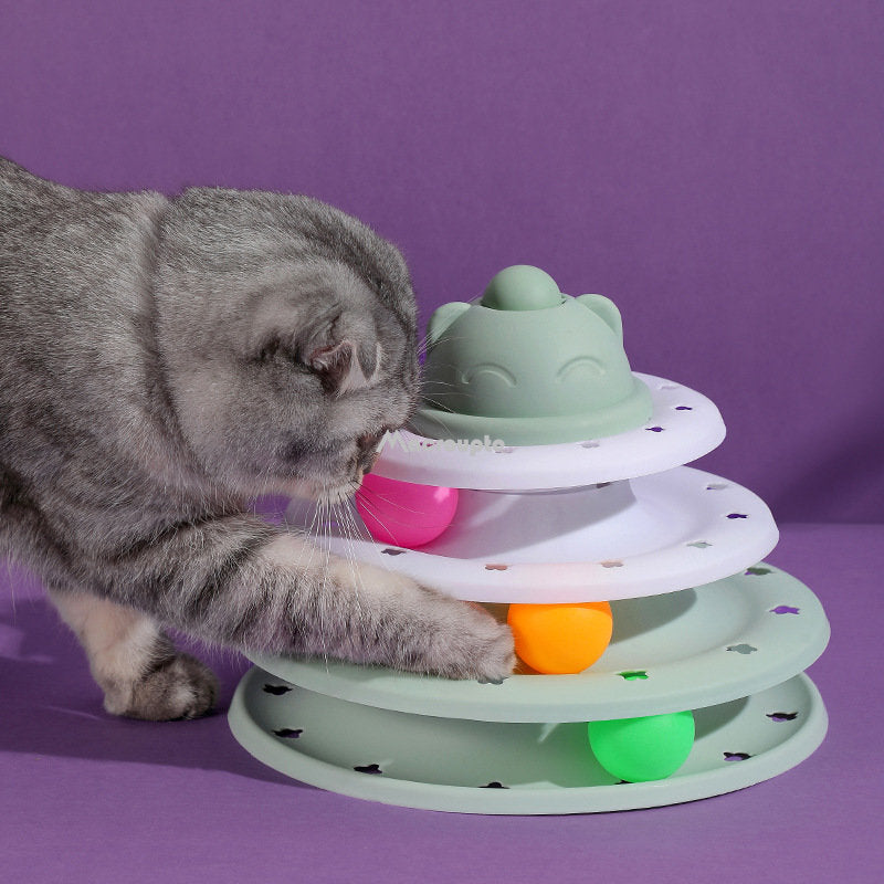 3/4 Levels Cats Toy Tower Tracks