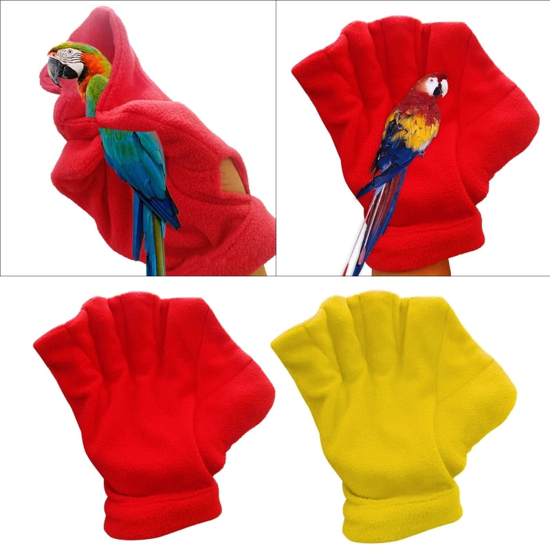 Bird Parrot Handling Flannel Gloves