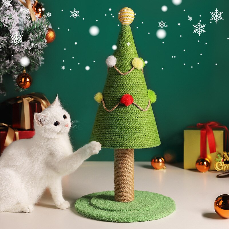 Christmas Tree Cat Climbing