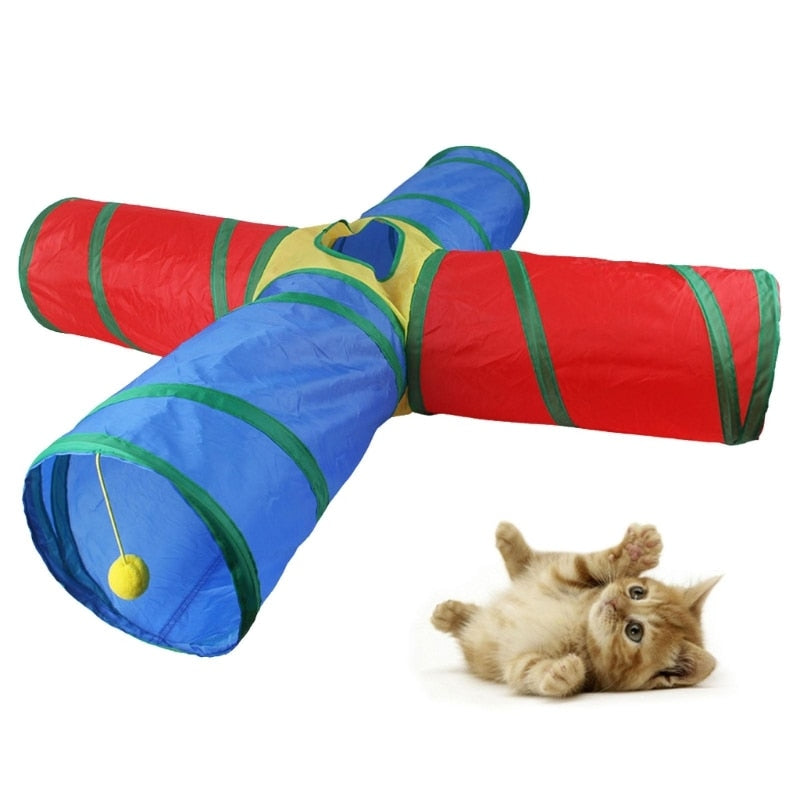 Cat Tunnel Toy Funny Pet Rainbow