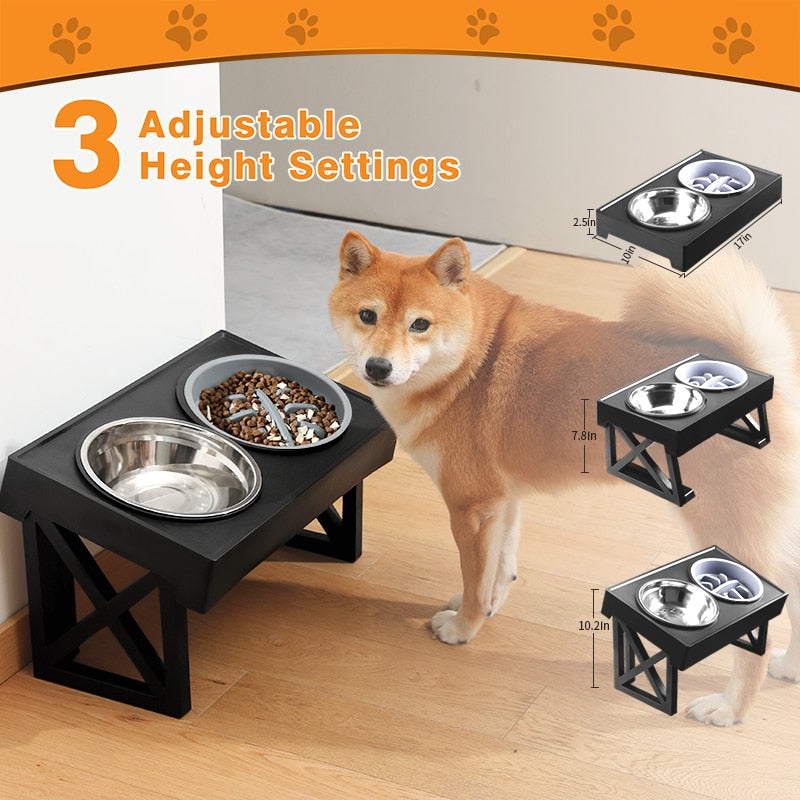 Dog Bowls 3 Adjustable Heights