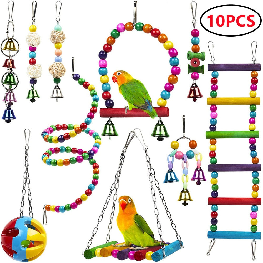 Bird Toys Set Swing
