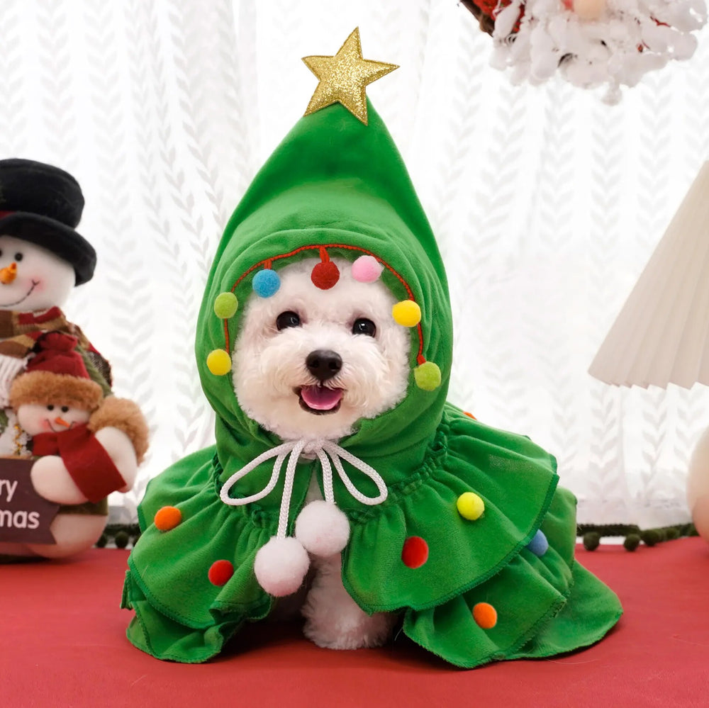 Winter Christmas Tree Dog Costume