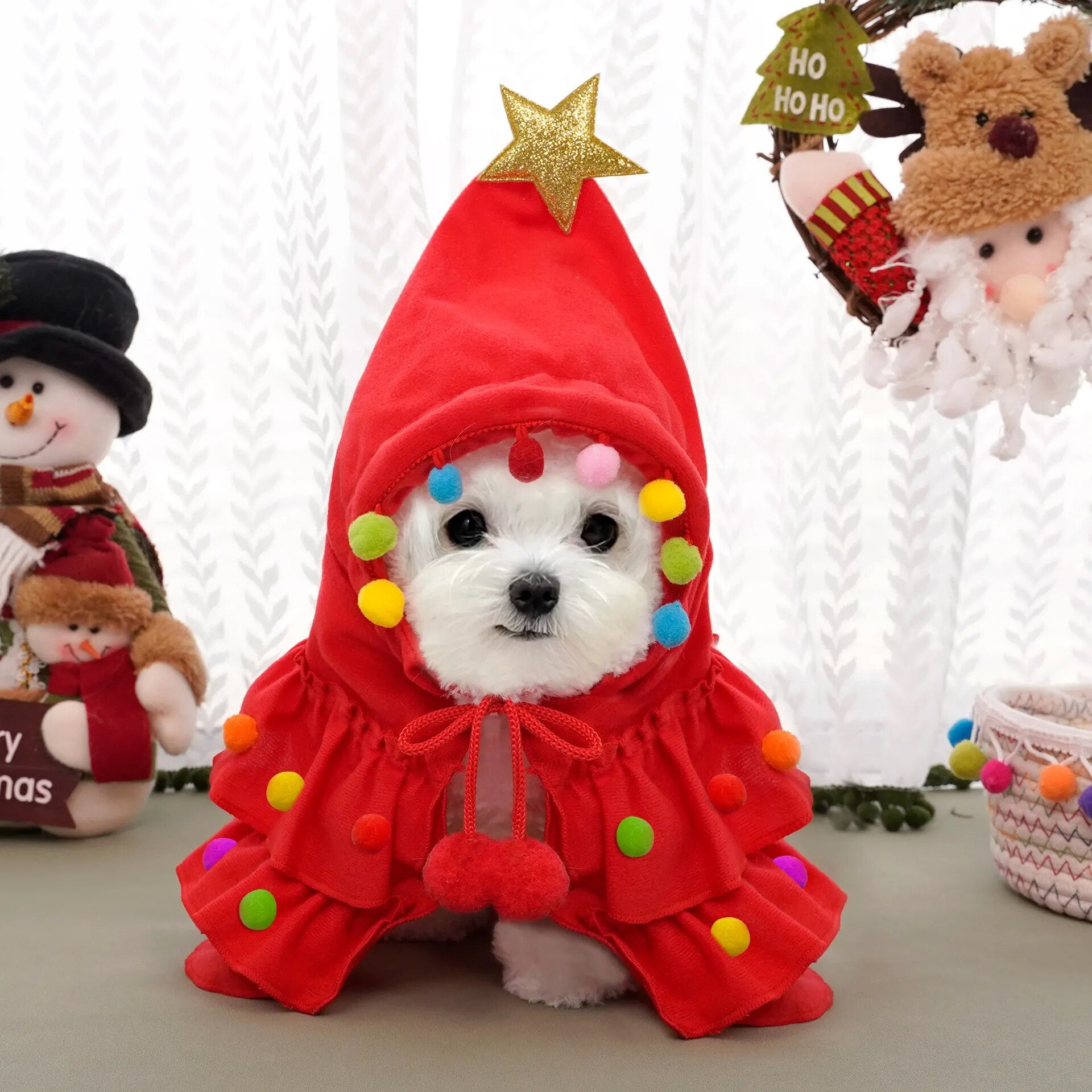 Winter Christmas Tree Dog Costume