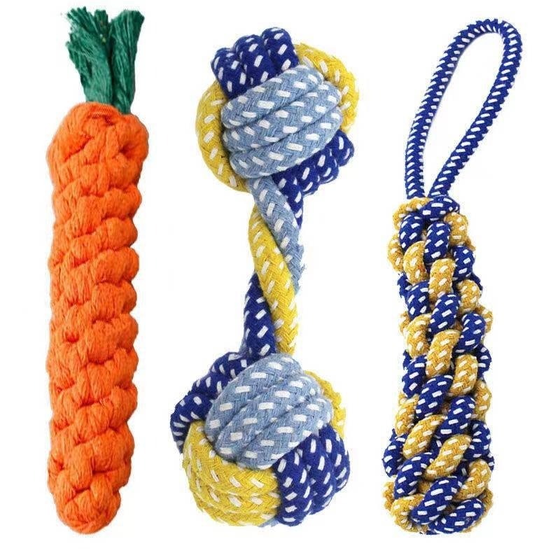 Dog Toy Carrot Knot Rope Ball
