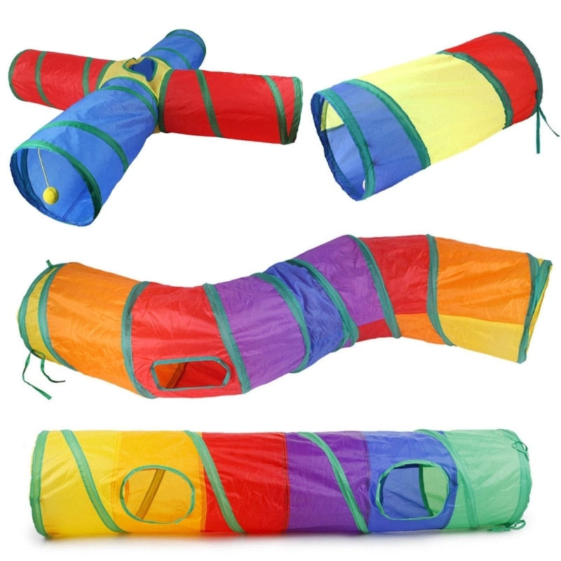 Cat Tunnel Toy Funny Pet Rainbow